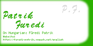 patrik furedi business card